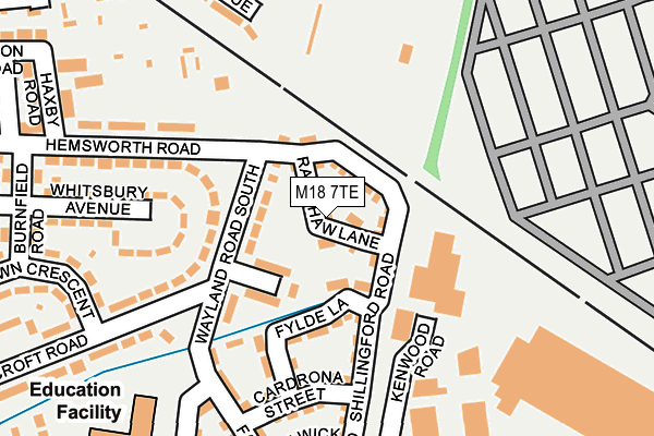 M18 7TE map - OS OpenMap – Local (Ordnance Survey)