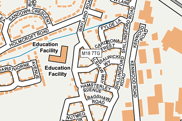 M18 7TG map - OS OpenMap – Local (Ordnance Survey)