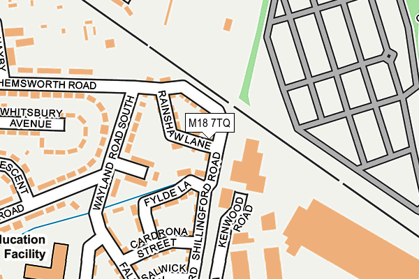 M18 7TQ map - OS OpenMap – Local (Ordnance Survey)
