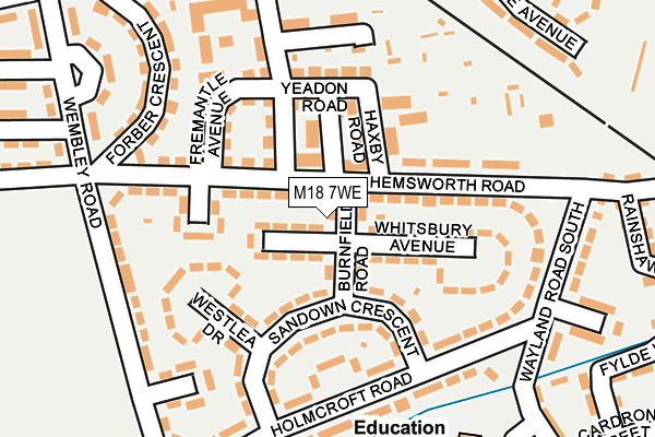 M18 7WE map - OS OpenMap – Local (Ordnance Survey)