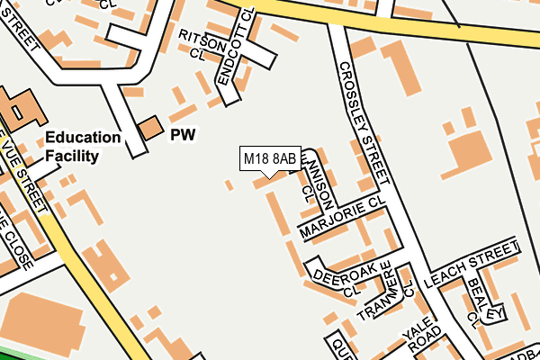 M18 8AB map - OS OpenMap – Local (Ordnance Survey)