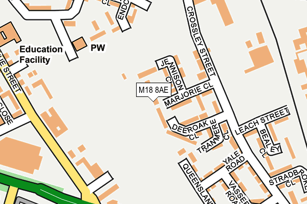 M18 8AE map - OS OpenMap – Local (Ordnance Survey)