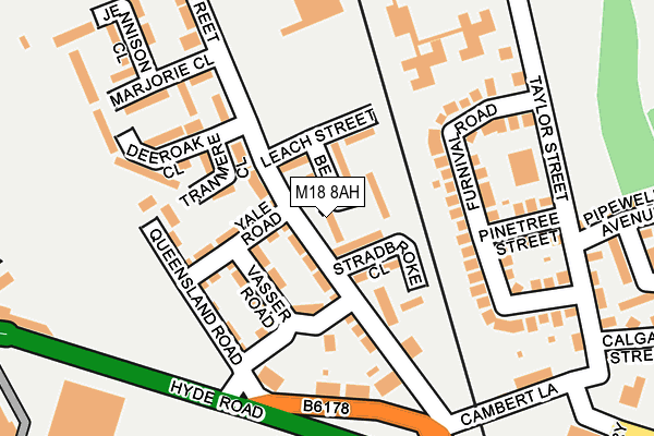 M18 8AH map - OS OpenMap – Local (Ordnance Survey)