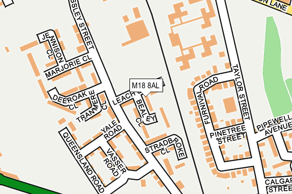 M18 8AL map - OS OpenMap – Local (Ordnance Survey)