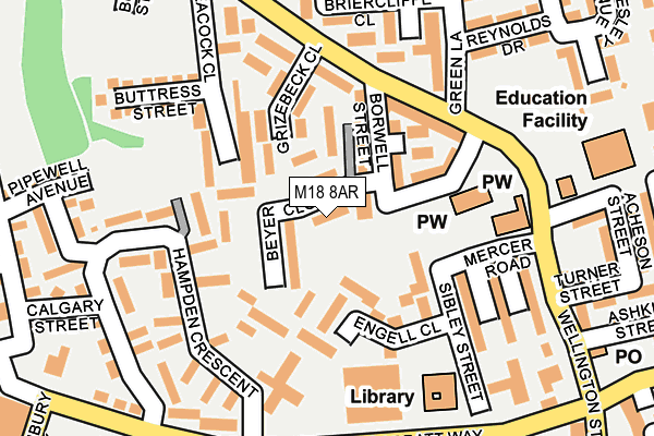 M18 8AR map - OS OpenMap – Local (Ordnance Survey)