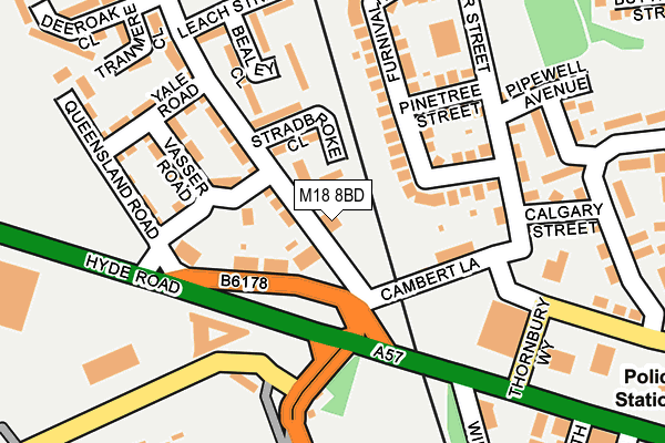 M18 8BD map - OS OpenMap – Local (Ordnance Survey)