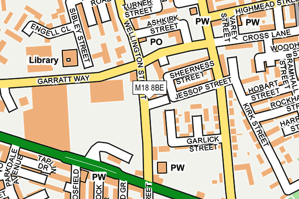 M18 8BE map - OS OpenMap – Local (Ordnance Survey)