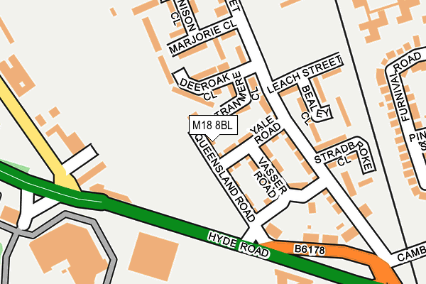 M18 8BL map - OS OpenMap – Local (Ordnance Survey)