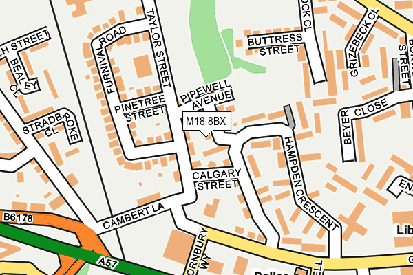 M18 8BX map - OS OpenMap – Local (Ordnance Survey)