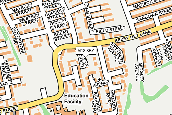 M18 8BY map - OS OpenMap – Local (Ordnance Survey)