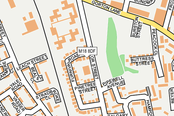 M18 8DF map - OS OpenMap – Local (Ordnance Survey)