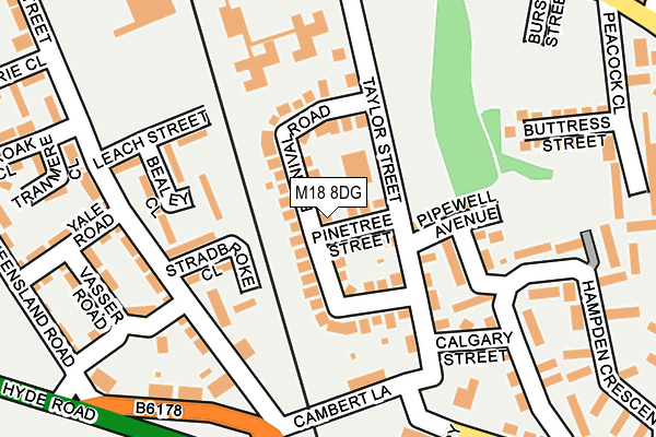 M18 8DG map - OS OpenMap – Local (Ordnance Survey)