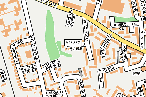 M18 8EG map - OS OpenMap – Local (Ordnance Survey)