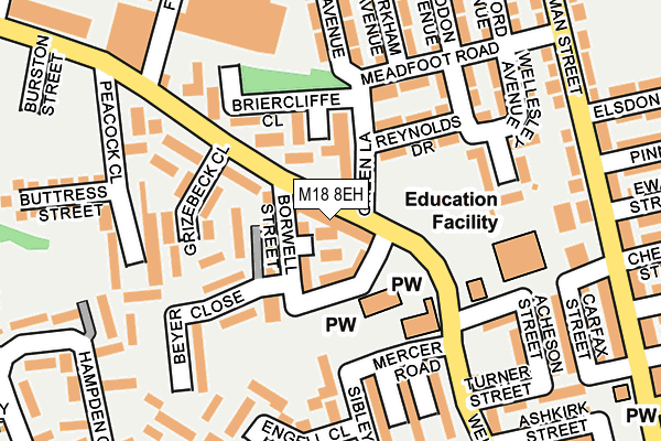 M18 8EH map - OS OpenMap – Local (Ordnance Survey)