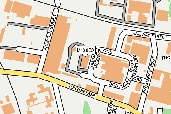 M18 8EQ map - OS OpenMap – Local (Ordnance Survey)