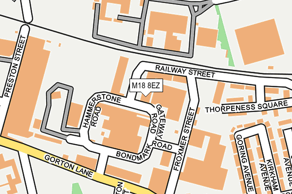 M18 8EZ map - OS OpenMap – Local (Ordnance Survey)