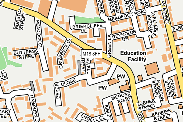 M18 8FH map - OS OpenMap – Local (Ordnance Survey)