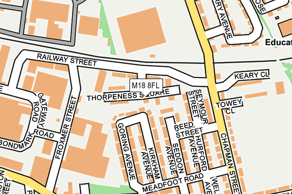 M18 8FL map - OS OpenMap – Local (Ordnance Survey)
