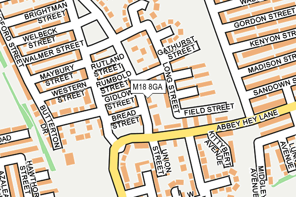 M18 8GA map - OS OpenMap – Local (Ordnance Survey)