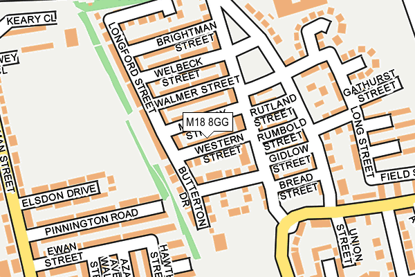 M18 8GG map - OS OpenMap – Local (Ordnance Survey)