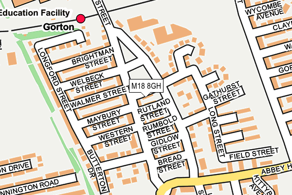 M18 8GH map - OS OpenMap – Local (Ordnance Survey)