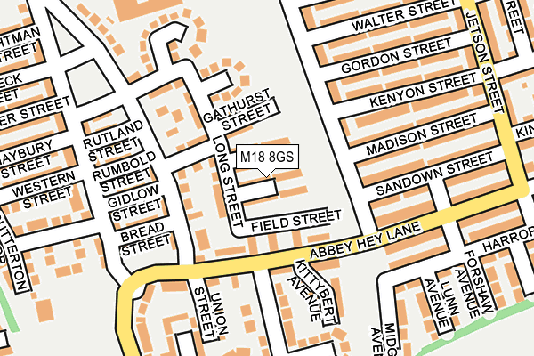 M18 8GS map - OS OpenMap – Local (Ordnance Survey)