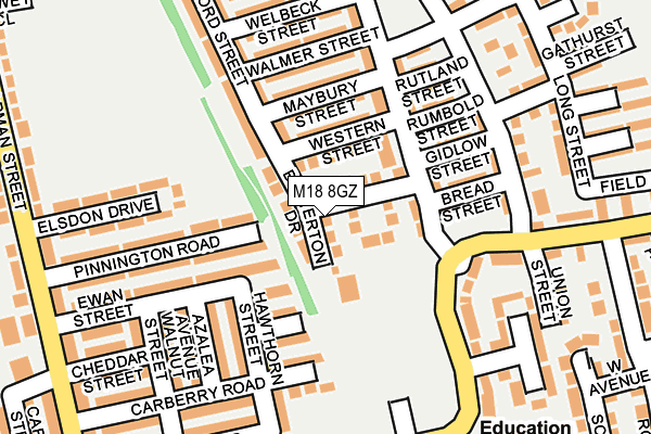 M18 8GZ map - OS OpenMap – Local (Ordnance Survey)