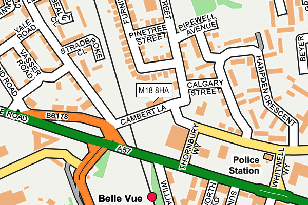 M18 8HA map - OS OpenMap – Local (Ordnance Survey)