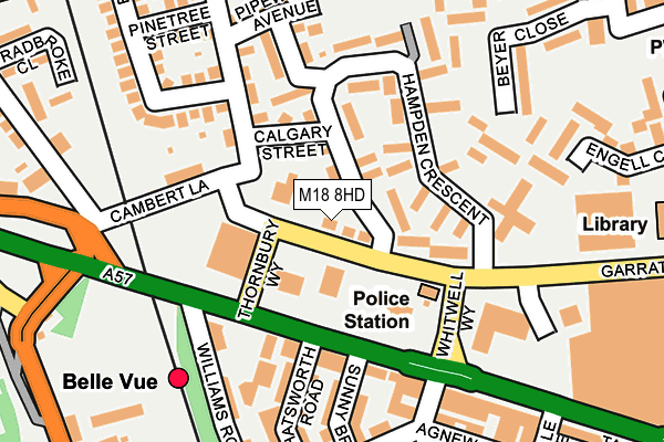 M18 8HD map - OS OpenMap – Local (Ordnance Survey)