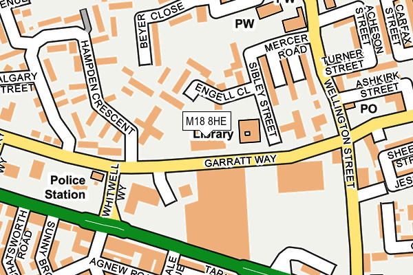 M18 8HE map - OS OpenMap – Local (Ordnance Survey)