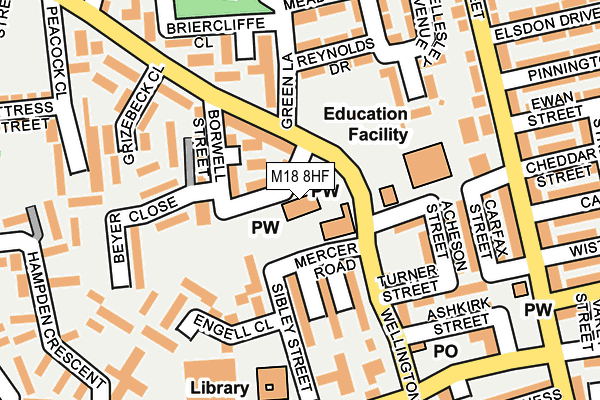 M18 8HF map - OS OpenMap – Local (Ordnance Survey)