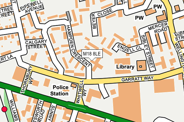 M18 8LE map - OS OpenMap – Local (Ordnance Survey)