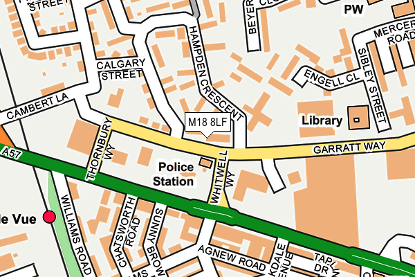 M18 8LF map - OS OpenMap – Local (Ordnance Survey)