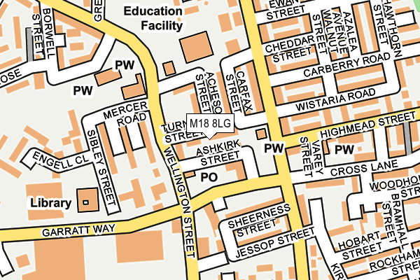 M18 8LG map - OS OpenMap – Local (Ordnance Survey)