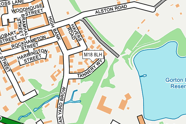 M18 8LH map - OS OpenMap – Local (Ordnance Survey)