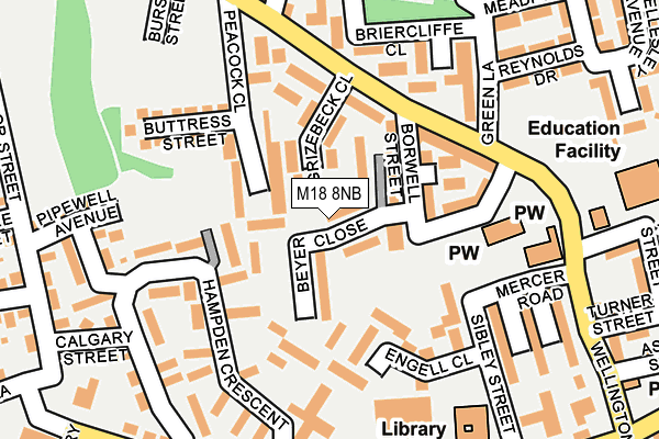 M18 8NB map - OS OpenMap – Local (Ordnance Survey)