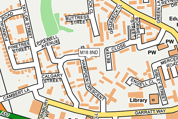 M18 8ND map - OS OpenMap – Local (Ordnance Survey)