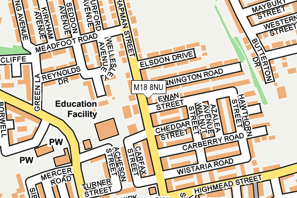 M18 8NU map - OS OpenMap – Local (Ordnance Survey)