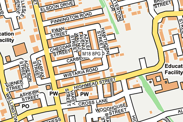 M18 8PG map - OS OpenMap – Local (Ordnance Survey)
