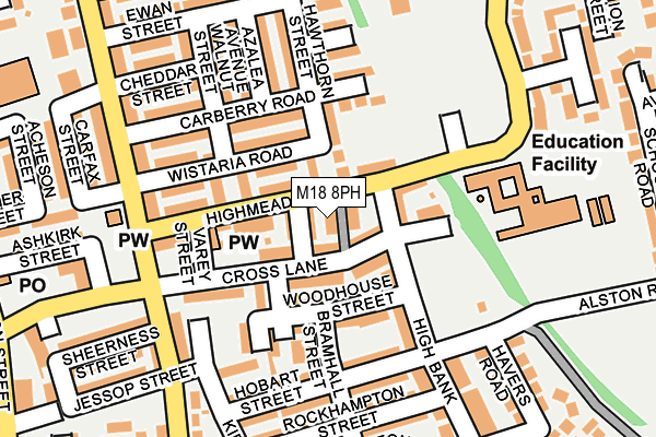 M18 8PH map - OS OpenMap – Local (Ordnance Survey)