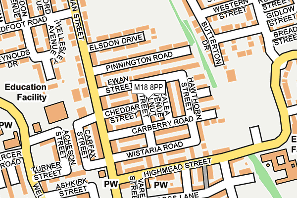 M18 8PP map - OS OpenMap – Local (Ordnance Survey)