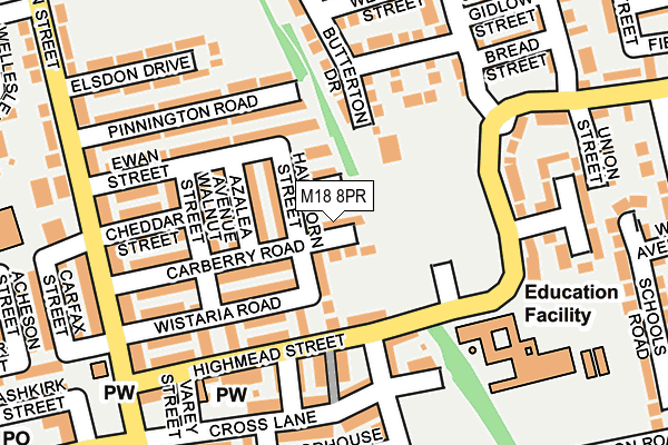 M18 8PR map - OS OpenMap – Local (Ordnance Survey)