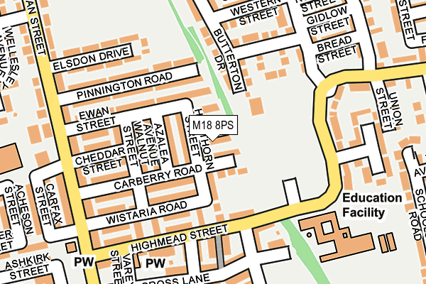 M18 8PS map - OS OpenMap – Local (Ordnance Survey)