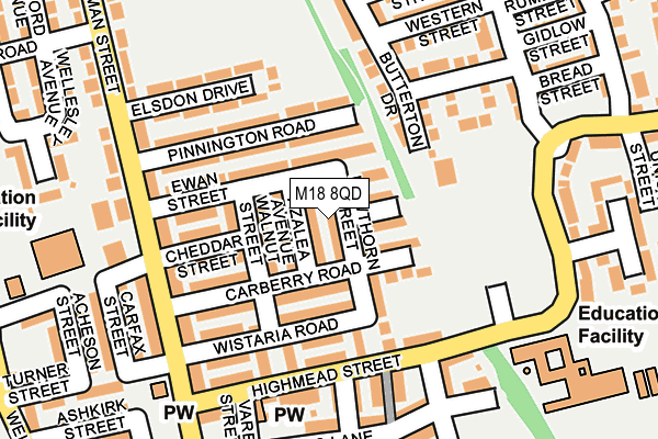 M18 8QD map - OS OpenMap – Local (Ordnance Survey)