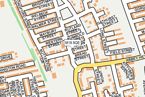 M18 8QE map - OS OpenMap – Local (Ordnance Survey)