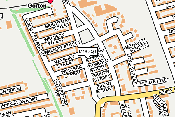 M18 8QJ map - OS OpenMap – Local (Ordnance Survey)