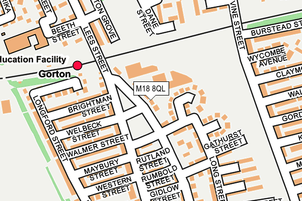 M18 8QL map - OS OpenMap – Local (Ordnance Survey)