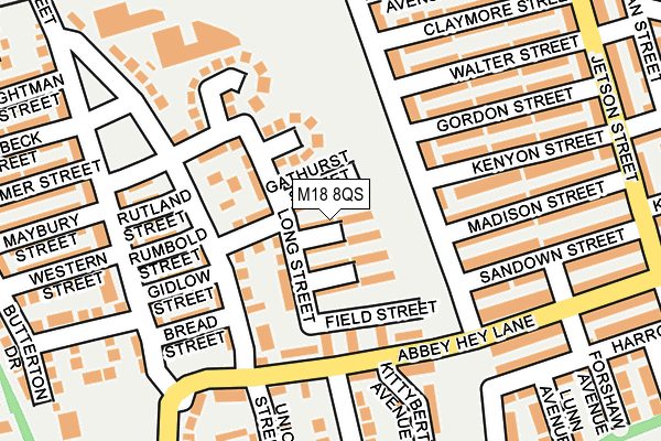 M18 8QS map - OS OpenMap – Local (Ordnance Survey)