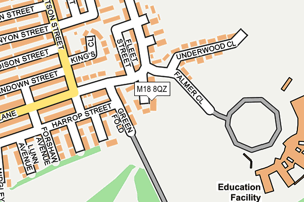 M18 8QZ map - OS OpenMap – Local (Ordnance Survey)