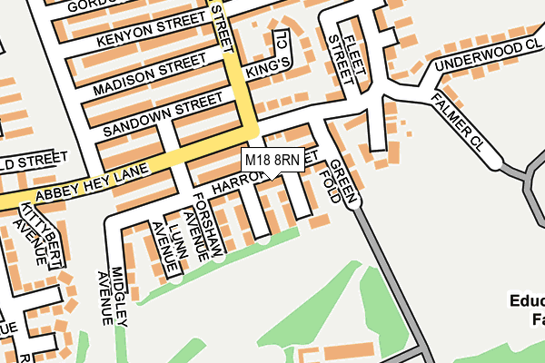 M18 8RN map - OS OpenMap – Local (Ordnance Survey)